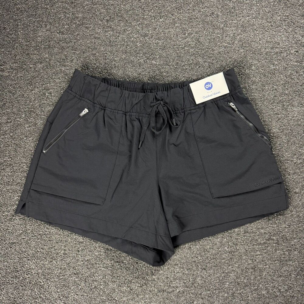 NWT Outdoor Voices Women's RecTrek Shorts Womens L Black Gorpcore Active Hiking